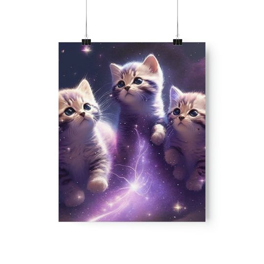 Discover Kitten Cosmic Adorable Space Premium Matte Vertical Poster