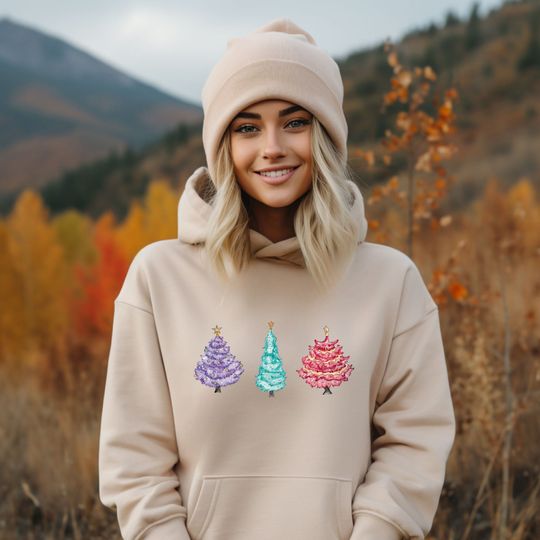 Discover Christmas Trees Hoodie, Merry Christmas Hoodie