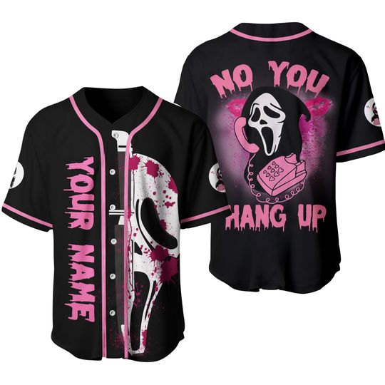 Discover Scream No You Hang Up Horror Ghostface Baseball Jersey