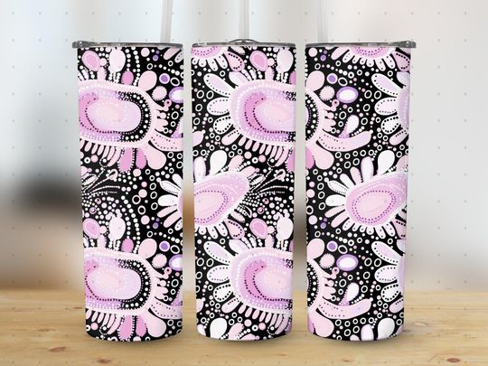 Discover Unique Aboriginal Pattern Sublimation Design Tumbler with Lid and Straw