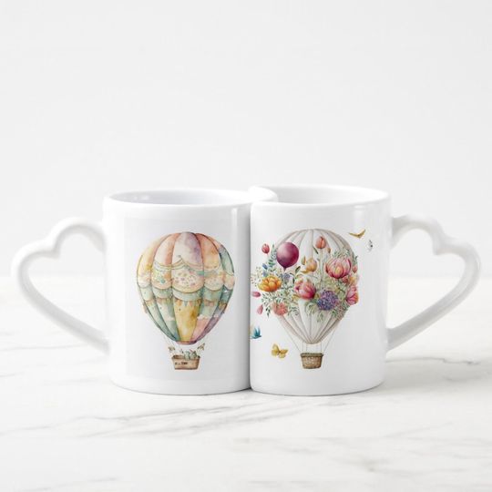 Discover Floral Air Balloons Coffee Mugs Sets