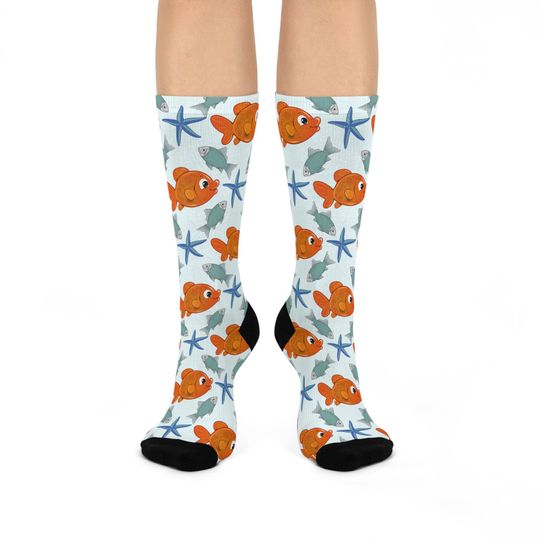 Discover Fish Cushioned Crew Socks, Fish Socks