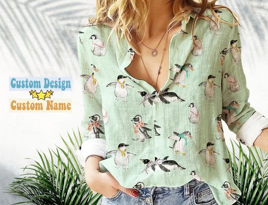 Discover Penguin Women/Men Casual Shirt, Penguin Casual Blouse