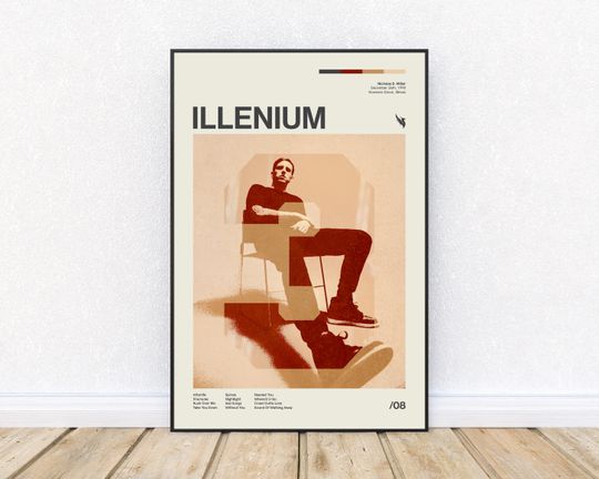 Discover Illenium Inspired Mid-Century Modern Poster
