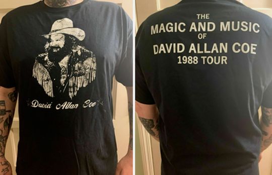 Discover David Allan Coe 1988 Tour T sHIRT