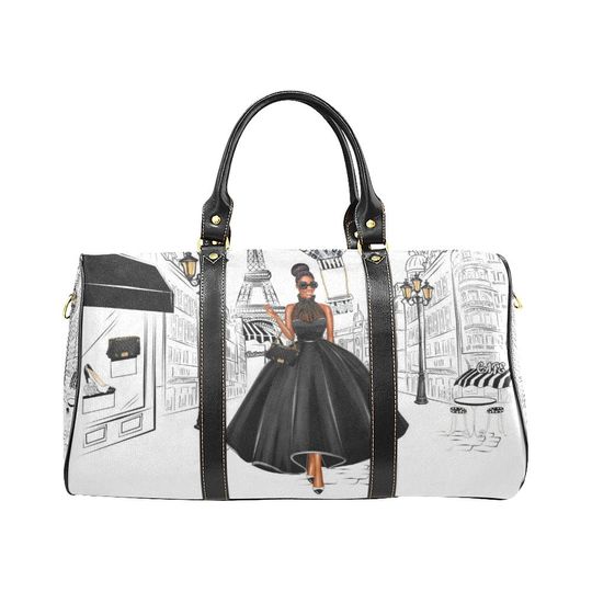 Discover African American Floral Print Waterproof Travel Bag - Paris Themed Gifts - Gift Ideas for Women