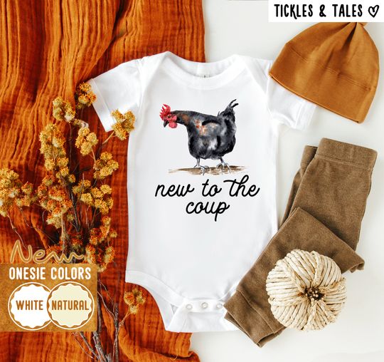 Discover New To The Coup Baby Onesie - Farm Chicken Hen