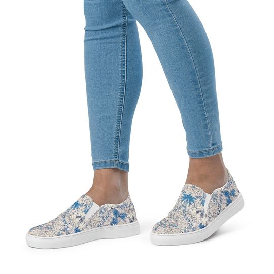 Discover William Morris Honeysuckle Print Casual Slip On Shoes