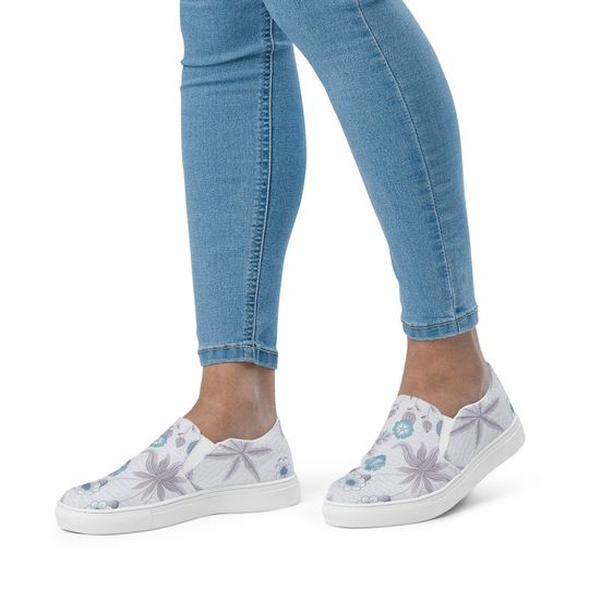 Discover William Morris Daisy Print Lavender Casual Slip On Shoes