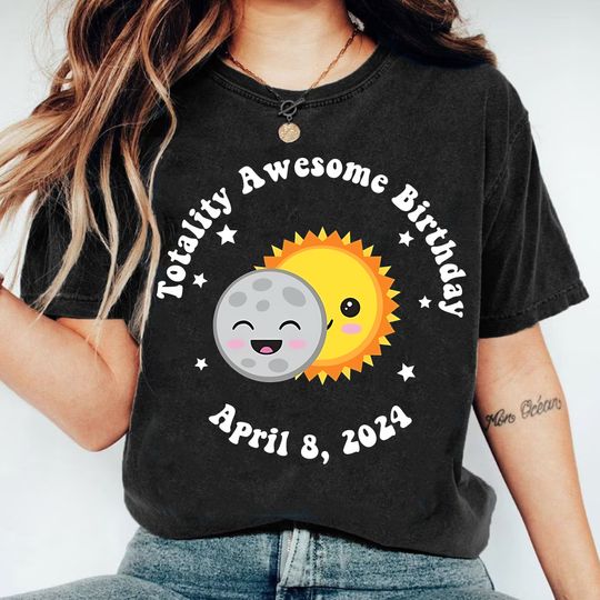 Discover 2024 Solar Eclipse Birthday Shirt for April 8th Event