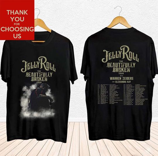 Discover Jelly Roll The Beautifully Broken Tour 2024 Shirt, Jelly Roll Shirt
