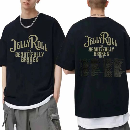 Discover Jelly Roll The Beautifully Broken Tour 2024 Shirt, Jelly Roll Fan Shirt