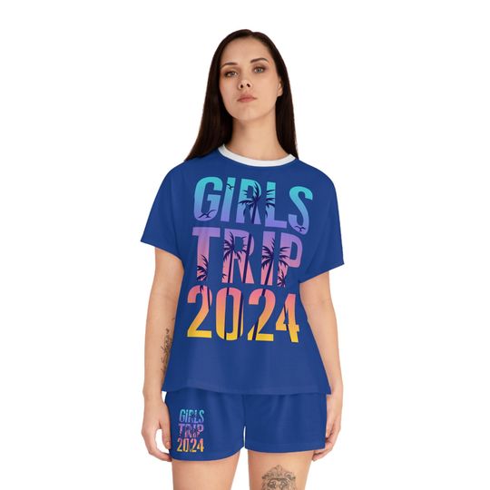 Discover Girls trip 2024 pj set, pj shorts sets, Womens Short Pajama Set