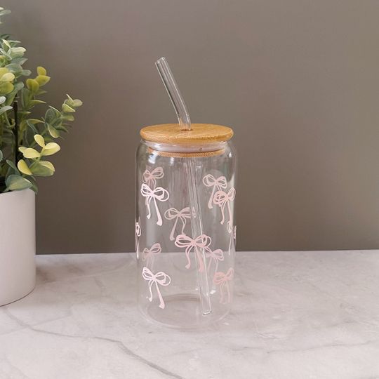 Discover Pink Bow Frosted Tumblers