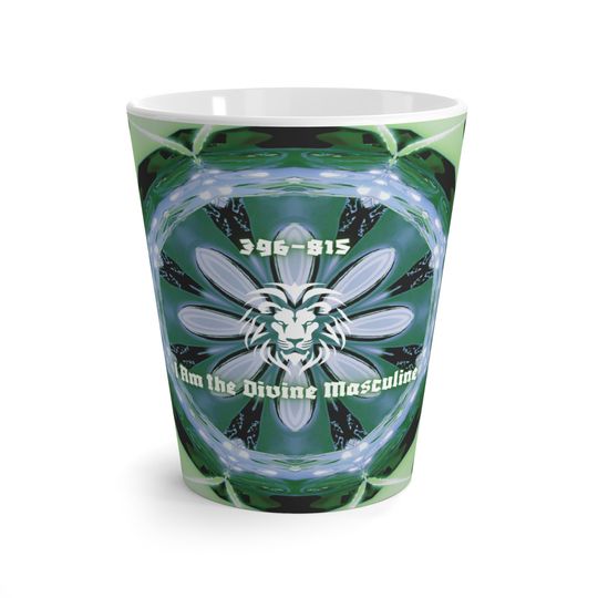 Discover Sacred Geometry Divine Masculine Grabovoi Code Latte Mug