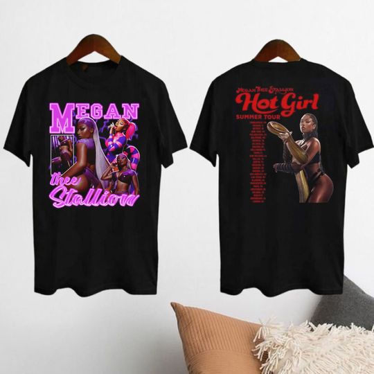 Discover Hot Girl Summer 2024 Tour Shirt, Megan Thee Stallion Fan Gift