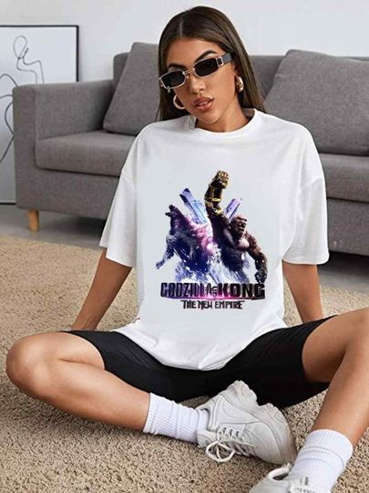 Discover god zilla X Kong The New Empire 2024 Shirt Funny White Vintage Gift Men Women Tee