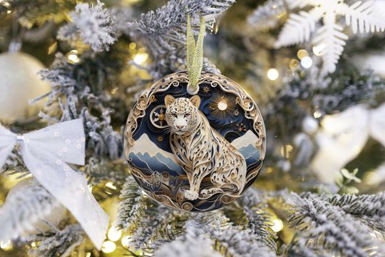 Discover Acrylic Ornament, Winter, Snow Leopard ornament, holiday decor