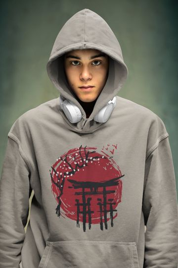 Discover Minimalist Japanese Sakura Blossom Hoodie