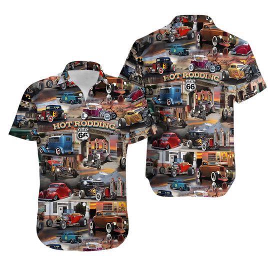 Discover HOT ROD COLLAGE Hawaiian Shirt