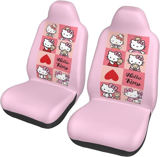Discover Kitty Cat Seat Covers for Car, 2PCS Cute Car Seat Cover Kawaii Car