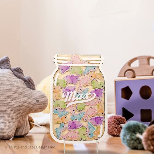 Discover Personalized Dinosaur Themed Reward Jar, Gift For Kids