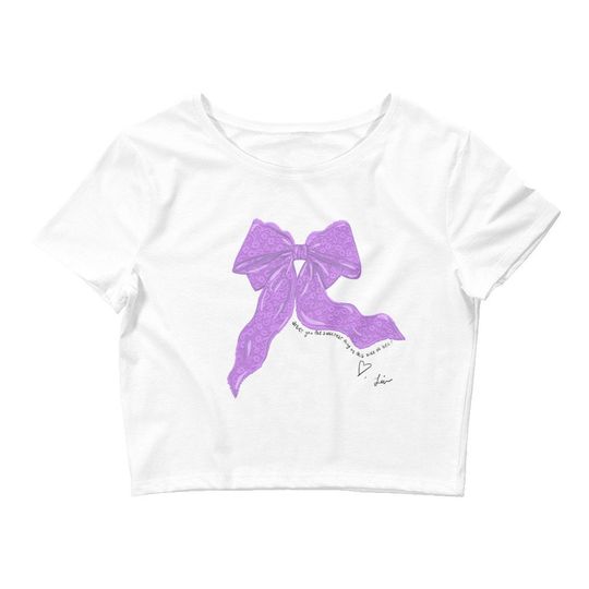 Discover Olivia Rodrigo inspired Lacy lyrics bow cropped baby tee