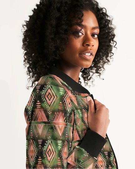 Discover Watercolor Tribal Light Fall Jacket for Women
