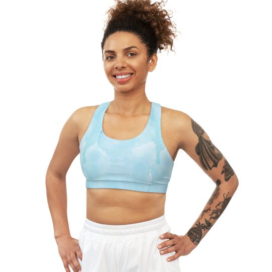 Discover Sky Print Seamless Sports Bra