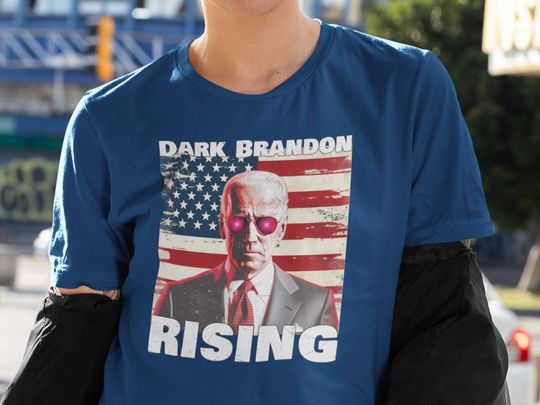 Discover Dark Brandon RISING T-shirt, usa flag, vintage, laser eyes