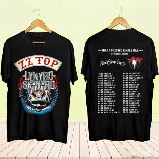 Discover Lynyrd Skynyrd ZZ Top Tour 2024 Shirt, ZZ Top World Tour 2024 Shirt
