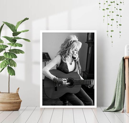 Discover Dolly Parton Playing Acoustic Guitar Country Music Poster