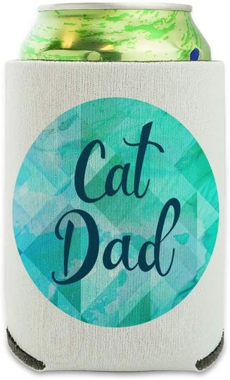 Discover Cat Dad Can Cooler - Drink Sleeve Hugger Collapsible