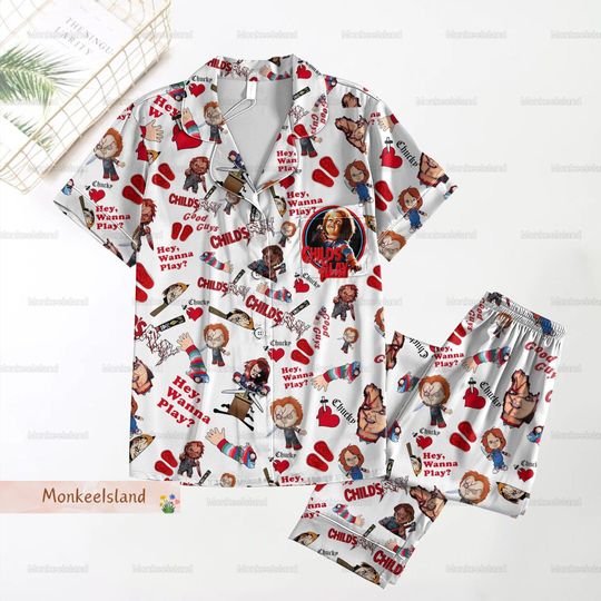 Discover Chucky Doll Pajamas, Bride Of Chucky Women Pajamas, Horror Movie Pajamas Set