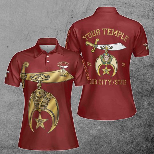 Discover Customize Daughters of Sphinx Shriner Emblem, Freemasonary Women's Polo Shirt