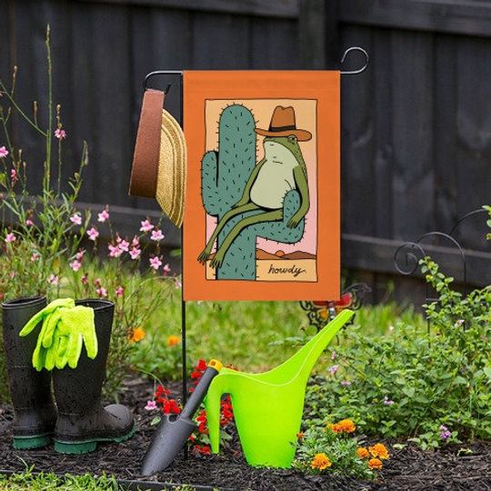 Discover Howdy Frog Cowboy Garden Flag