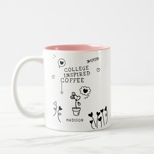 Discover College Inspired Coffee Funny Girly Custom Name Mug