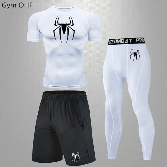 Discover Spider Men's Tracksuit Compression Sport Suit Gym Fitness Clothes Running Jogging Sport