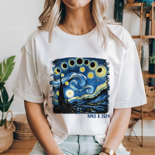 Discover Van Gogh Total Solar Eclipse 2024, April 8th 2024 Shirt