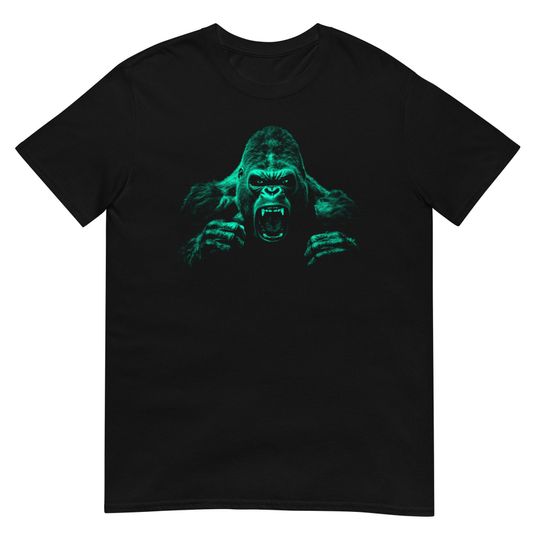 Discover Silverback Gorilla Roaring Angry Face Wildlife Enthusiasts T-Shirt