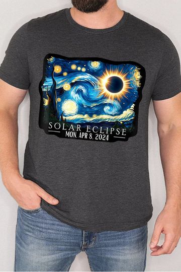 Discover Eclipse Event 2024 Shirt, Van Gogh Total Solar Eclipse 2024 Shirt