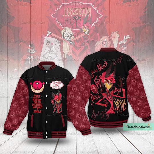 Discover Hazbin Hotel Baseball Jacket, Alastor Jacket Men, Alastor Hazbin Racing Jacket