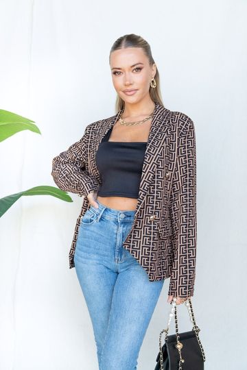 Discover Business Women Bicolor Monogram Blazer