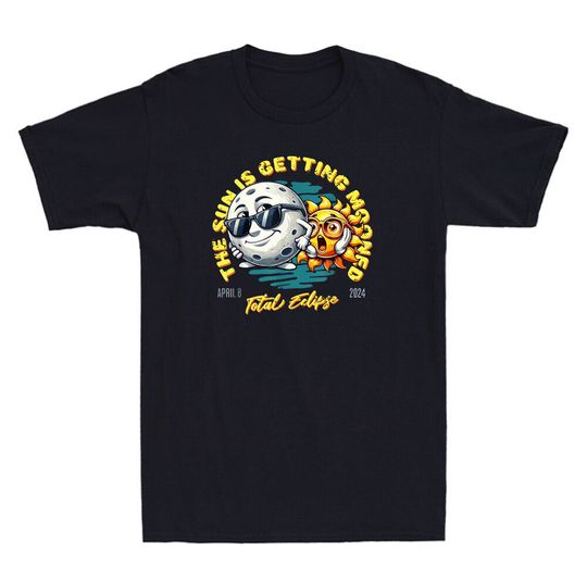 Discover Solar Eclipse April 2024 Sun is Getting Mooned Funny Meme Vintage T-Shirt