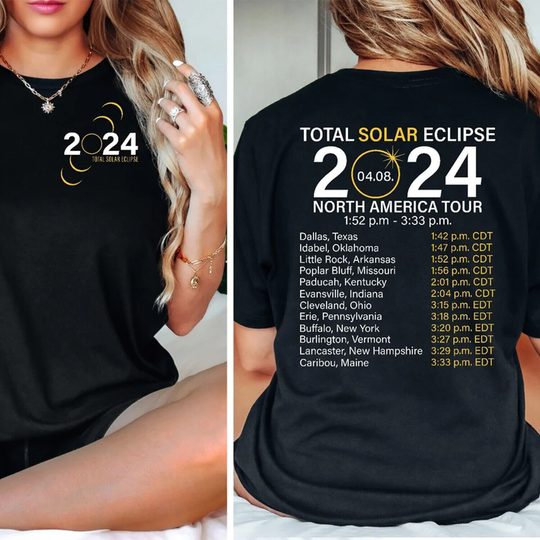 Discover 2024 Total Solar Eclipse North America Tour T-Shirt, Astronomy Lover Shirt