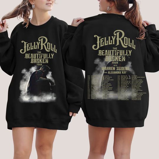 Discover Vintage Jelly Roll The Beautifully Broken Tour 2024 Sweatshirt