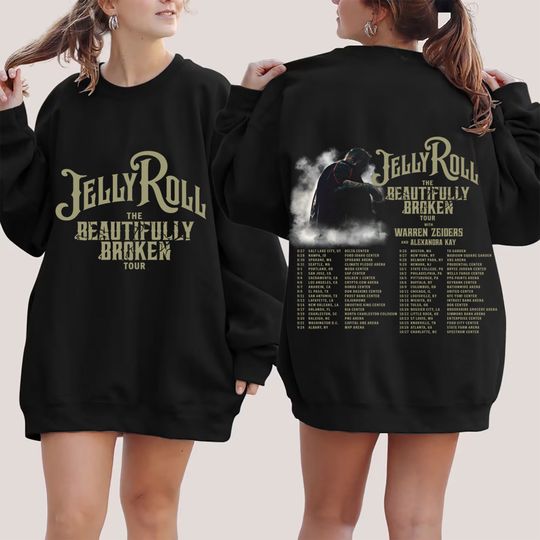 Discover Vintage Jelly Roll The Beautifully Broken Tour 2024 Sweatshirt