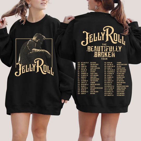 Discover Vintage Jelly Roll The Beautifully Broken Tour 2024 Sweatshirt
