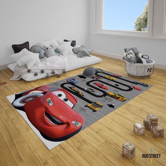 Discover Hopscotch Car Kids Room Rug