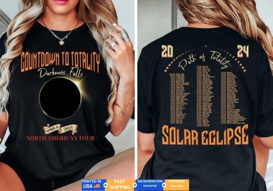 Discover 2024 Eclipse Solar Total April Shirt 8th T-Shirt